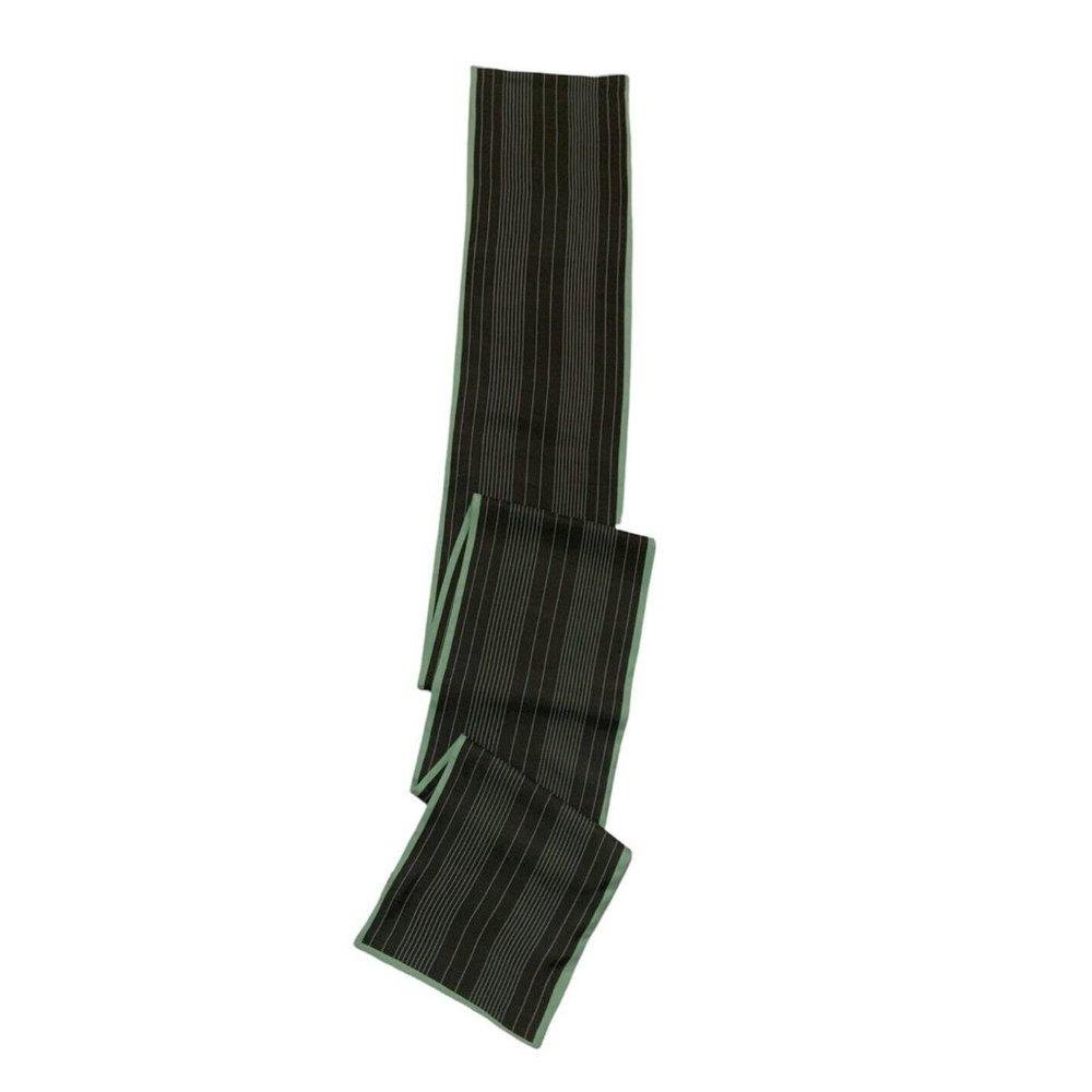 MARC JACOBS Green Striped Silk Scarf ITALY 68”/ 26.5” EC